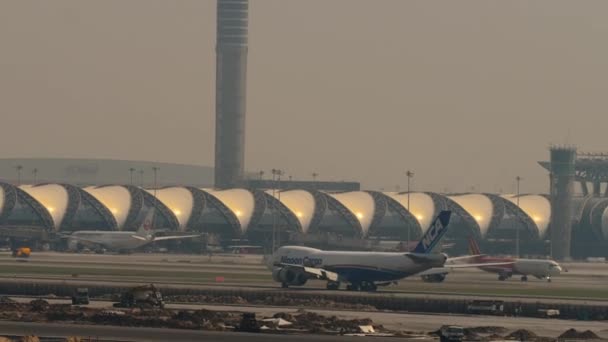 Bangkok Thailand Mart 2023 Geniş Gövdeli Boeing 747 Nippon Kargo — Stok video