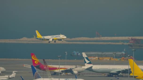 Χονγκ Κονγκ Νοεμβριου 2019 Επιβατικό Αεροσκάφος Airbus A320 Της Cebu — Αρχείο Βίντεο