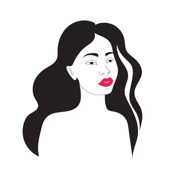Drucken Vektorillustration Der Hautpflege Schöne Frau Gesicht Illustration Mädchen Cremt — Stockvektor