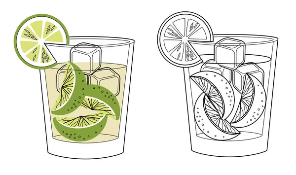 Иллюстрация Алкогольных Напитков Векторная Иллюстрация Кайпиринья — стоковый вектор