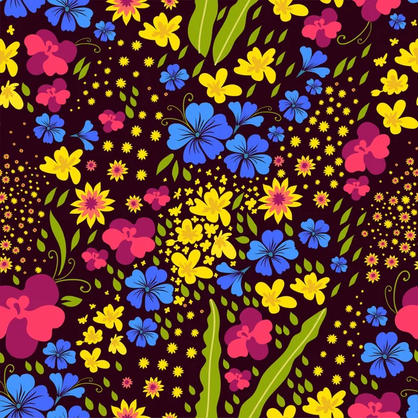 Abgelegener Garten Florales Muster Vektorillustration — Stockvektor
