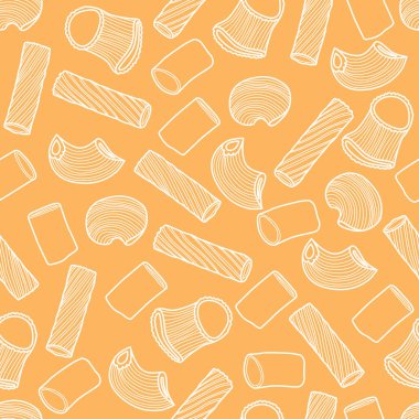 İtalyan makarnası pürüzsüz desen. Vektör illüstrasyonu