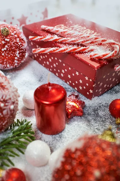 Christmas New Year Background Xmas Gifts Season Decorations — Stock Photo, Image
