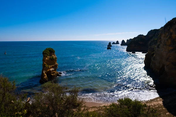 Spokojne Piękne Wybrzeże Portugalii Opuszczone Plaże — Zdjęcie stockowe