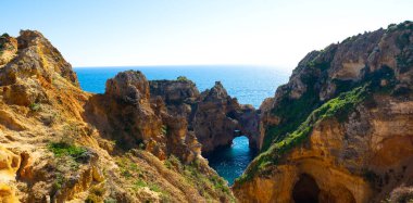 Peaceful and beautiful coast of Portugal. Deserted beaches.