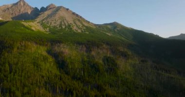 Aerial view of the mountain Lomnitsky shield. Beautiful mountain landscape in summer. Tatra Mountains, Slovakia