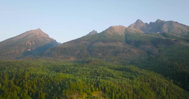 Aerial View Mountain Lomnitsky Shield Beautiful Mountain Landscape Summer Tatra — Video Stock