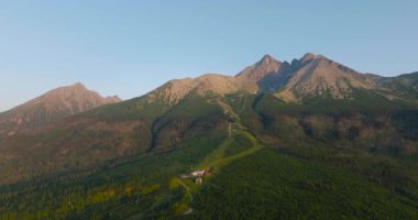 Aerial view of the mountain Lomnitsky shield. Beautiful mountain landscape in summer. Tatra Mountains, Slovakia
