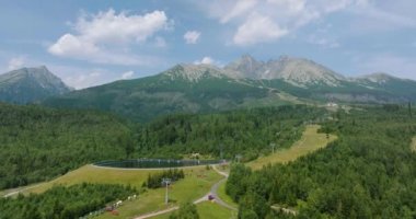 Aerial view of the mountain Lomnitsky shield. Beautiful mountain landscape in summer. Tatra Mountains, Slovakia