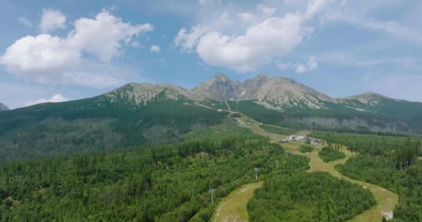 Aerial View Mountain Lomnitsky Shield Beautiful Mountain Landscape Summer Tatra — Wideo stockowe