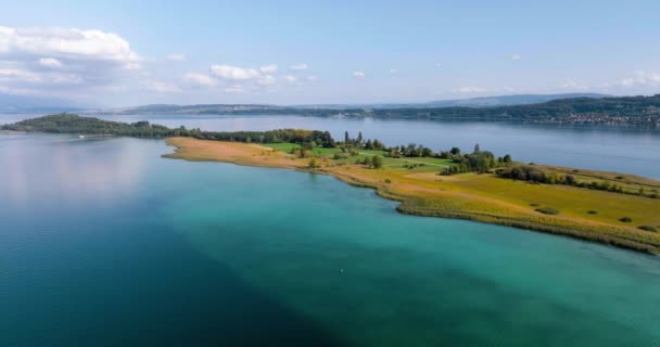 Aerial View Lake Biel Jura Region Switzerland — Vídeos de Stock
