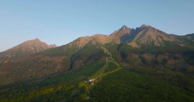 Aerial view of the mountain Lomnitsky shield. Beautiful mountain landscape in summer. Tatra Mountains, Slovakia
