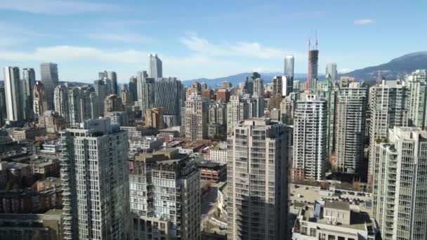 Vista Aerea Dei Grattacieli Nel Centro Vancouver Columbia Britannica Canada — Video Stock