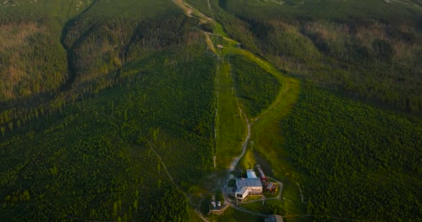 Aerial View Mountain Lomnitsky Shield Beautiful Mountain Landscape Summer Tatra — Stockvideo