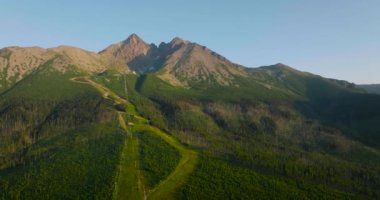 Aerial view of the mountain Lomnitsky shield. Beautiful mountain landscape in summer. Tatra Mountains, Slovakia