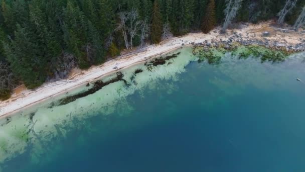 Vue Haut Bas Côte Lac Chilliwack Hiver Situé Est Vancouver — Video