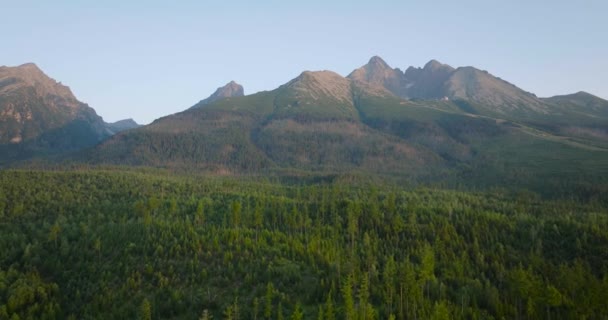 Aerial View Mountain Lomnitsky Shield Beautiful Mountain Landscape Summer Tatra — Video
