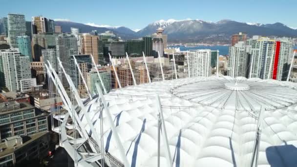 Vista Aerea Dei Grattacieli Nel Centro Della Città Vancouver Columbia — Video Stock
