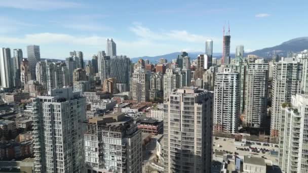 Luchtfoto Van Wolkenkrabbers Downtown Vancouver British Columbia Canada — Stockvideo