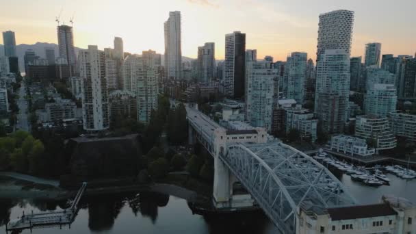 Splendida Vista Aerea Sul Centro Vancouver Granville Bridge False Creek — Video Stock