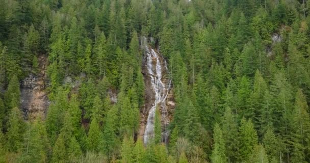Vue Aérienne Une Belle Cascade Parc Provincial Bridal Veil Falls — Video