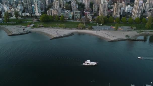 Дивовижний Вигляд Повітря Центр Міста Фальш Крік Ванкувер Британська Колумбія — стокове відео