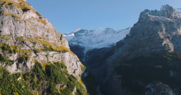 Aerial View Beautiful Swiss Nature Switzerland Famous Swiss Tourist Destination — Vídeo de Stock