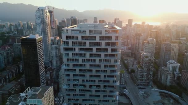 Veduta Aerea Dei Grattacieli Nel Centro Vancouver Columbia Britannica Canada — Video Stock