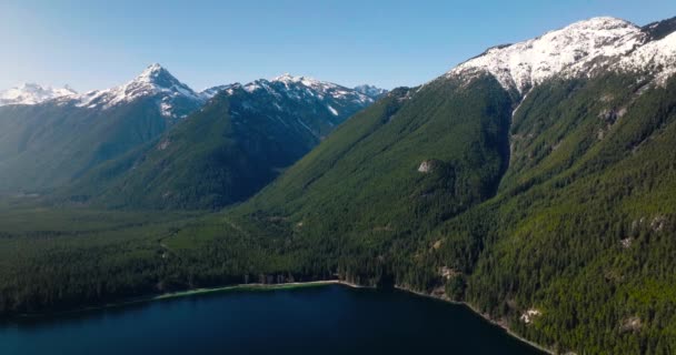 Vzdušná Krajina Pohled Chilliwack Lake Hory Jaře Nachází Východně Vancouveru — Stock video