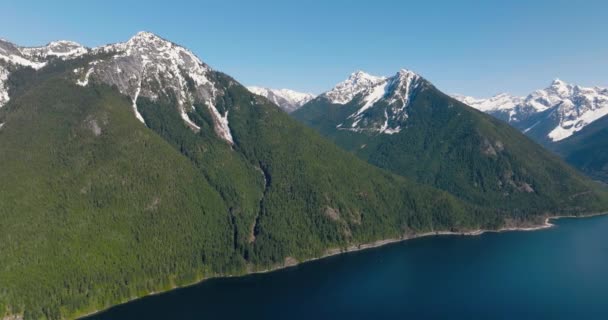 Aerial Landscape View Chilliwack Lake Mountains Spring Located East Vancouver — Stock Video
