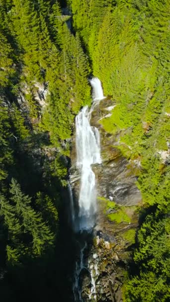 Flygfoto Över Vackra Vattenfall Nära Harrison Sjön Ligger Öster Vancouver — Stockvideo
