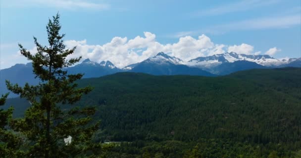 Αεροφωτογραφία Των Βουνών Παγετώνες Κοντά Στο Squamish Στη Βρετανική Κολομβία — Αρχείο Βίντεο