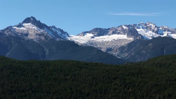 Squamish Yakınlarında Buzullu Dağların Havadan Görünüşü British Columbia Kanada — Stok video