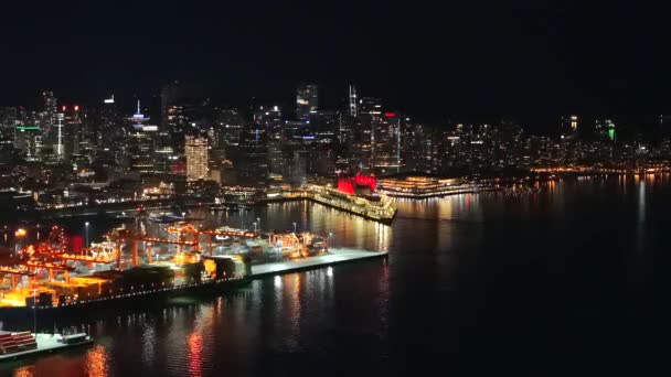 Ванкувер Канада Вересня 2023 Вид Повітря Порт Ванкувера Центр Міста — стокове відео