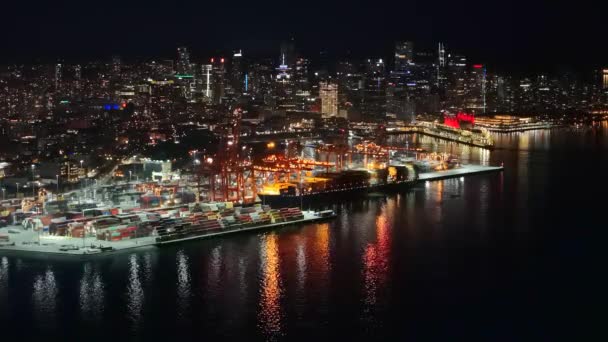 Ванкувер Канада Сентября 2023 Года Вид Воздуха Порт Ванкувера Центр — стоковое видео