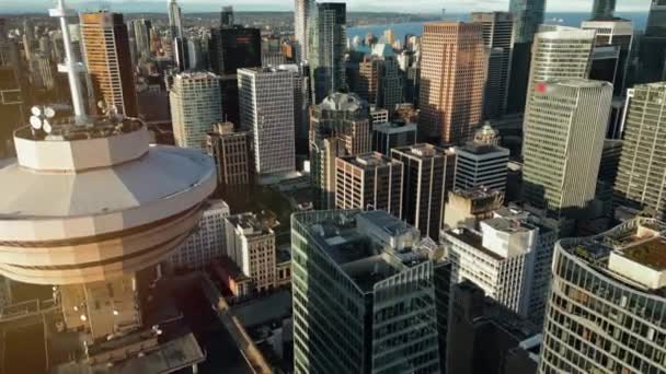 Aerial View Vancouver Lookout Harbour Centre British Columbia Canada Downtown — 비디오