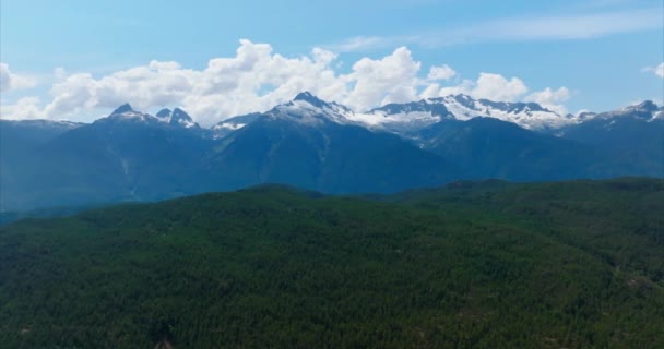 Flygfoto Över Berg Med Glaciärer Nära Squamish British Columbia Kanada — Stockvideo