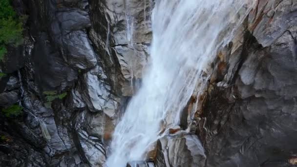 Vista Aerea Shannon Falls Acqua Scorre Lungo Canyon Situato Squamish — Video Stock