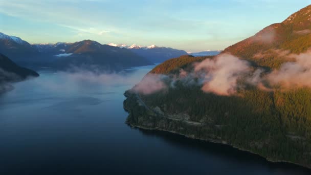 Vue Aérienne Sur Sea Sky Highway Howe Sound Les Fjords — Video