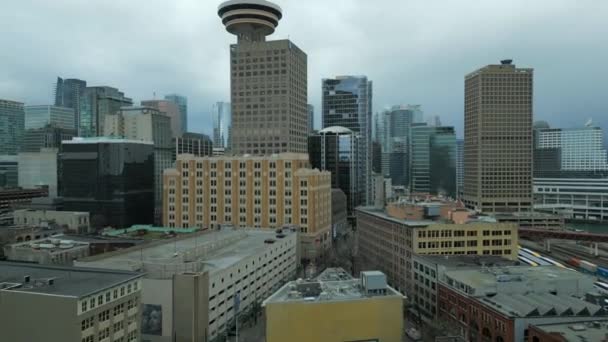 Vancouver Brit Columbia Kanada 2024 Január Légi Kilátás Felhőkarcolók Vancouver — Stock videók