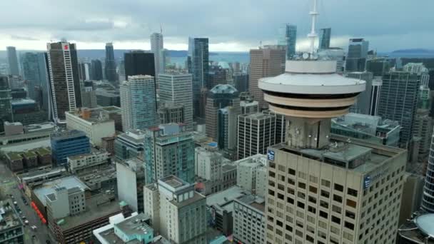 밴쿠버 브리티시컬럼비아 캐나다 2024년 12일 내리는 밴쿠버 다운타운의 빌딩의 — 비디오