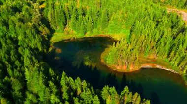 Lucille Gölü 'nün dağlardaki hava manzarası, Whistler yakınlarında. Güzel Kanada doğası. British Columbia, Kanada