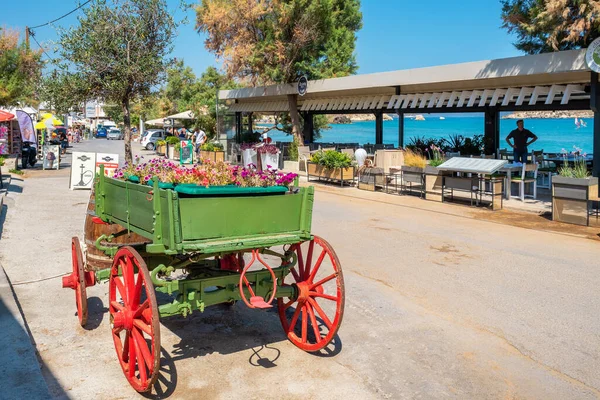 Almyrida Crete Greece July 2021 View Main Street Picturesque Seaside — Stock Photo, Image