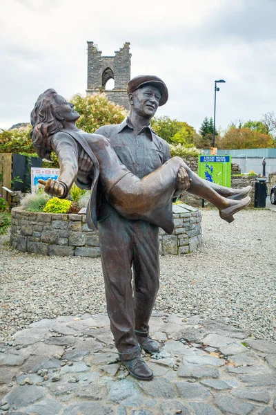 Cong Irlanda Outubro 2022 Estátua Bronze John Wayne Maureen Hara — Fotografia de Stock