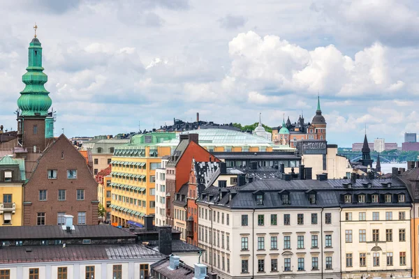 Vista Panoramica Sulla Zona Sodermalm Stoccolma Svezia Scandinavia — Foto Stock
