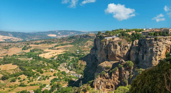 Ronda Nın Manzaralı Çevresinin Panoramik Görüntüsü Endülüs Spanya — Stok fotoğraf