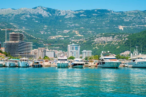 Barche Motore Ormeggiate Dukley Marina Budva Montenegro — Foto Stock