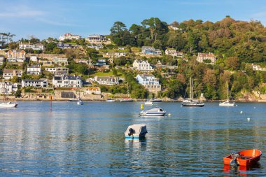 Kingswear ve River Dart Dartmouth 'tan izlendi. Devon, İngiltere, İngiltere