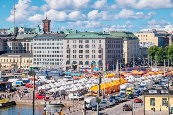Helsinki Finlande Juillet 2016 Vue Ville Dessus Place Marché Kauppatori — Photo