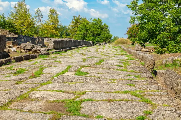 View Remaining Keep Ancient Stone Road Dion Pieria Greece — Stock Photo, Image